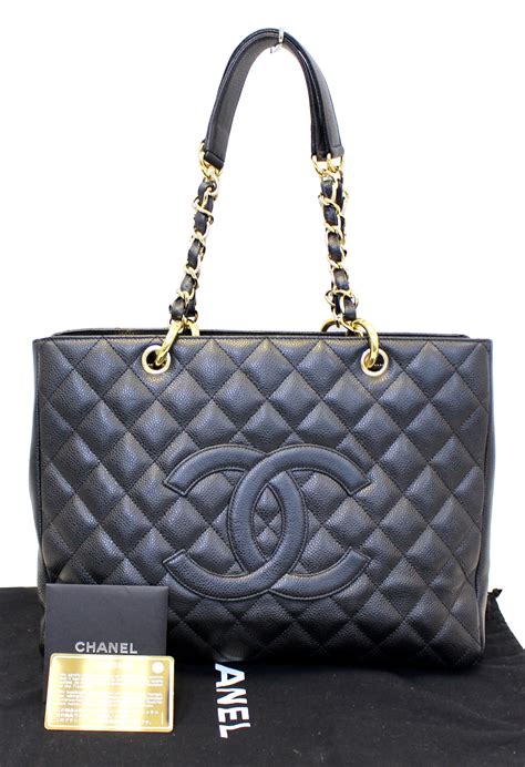 leather chanel tote bag|chanel handbags shopper tote.